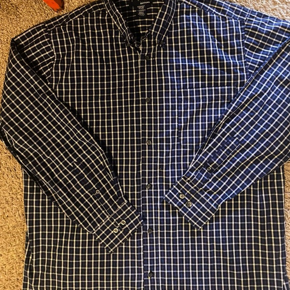 Basic Editions Men XLT Great condition No flaws Blue checkered button down shirt - Picture 8 of 11